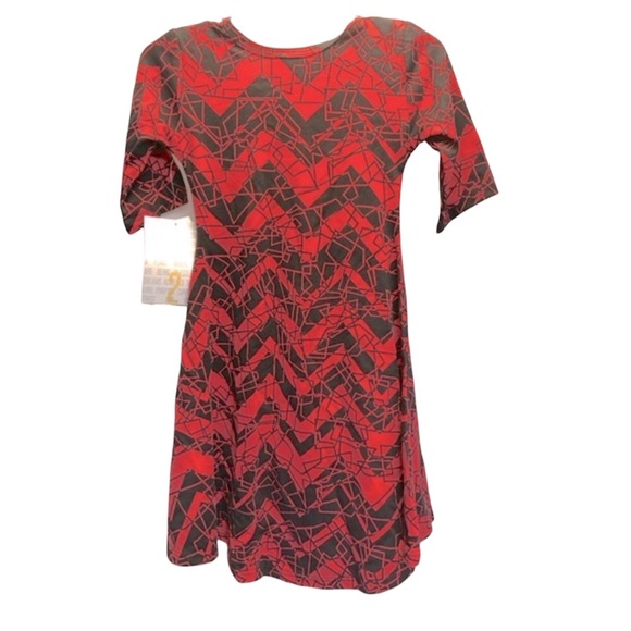 LuLaRoe Adeline dress red/black, size 2 (2-4) - Picture 2 of 8